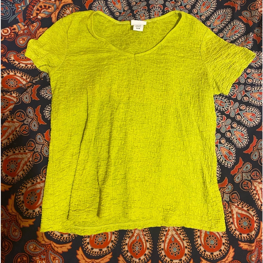 2000s Lime green Kringle V neck Top